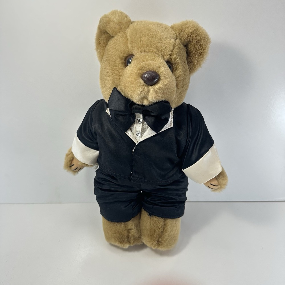Bearly People Groom Tuxedo Teddy Bear  12" Vintage 1997 Hollywood Plush